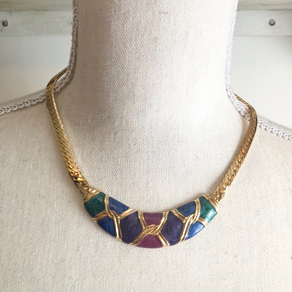 Vintage 1980s gold chain necklace